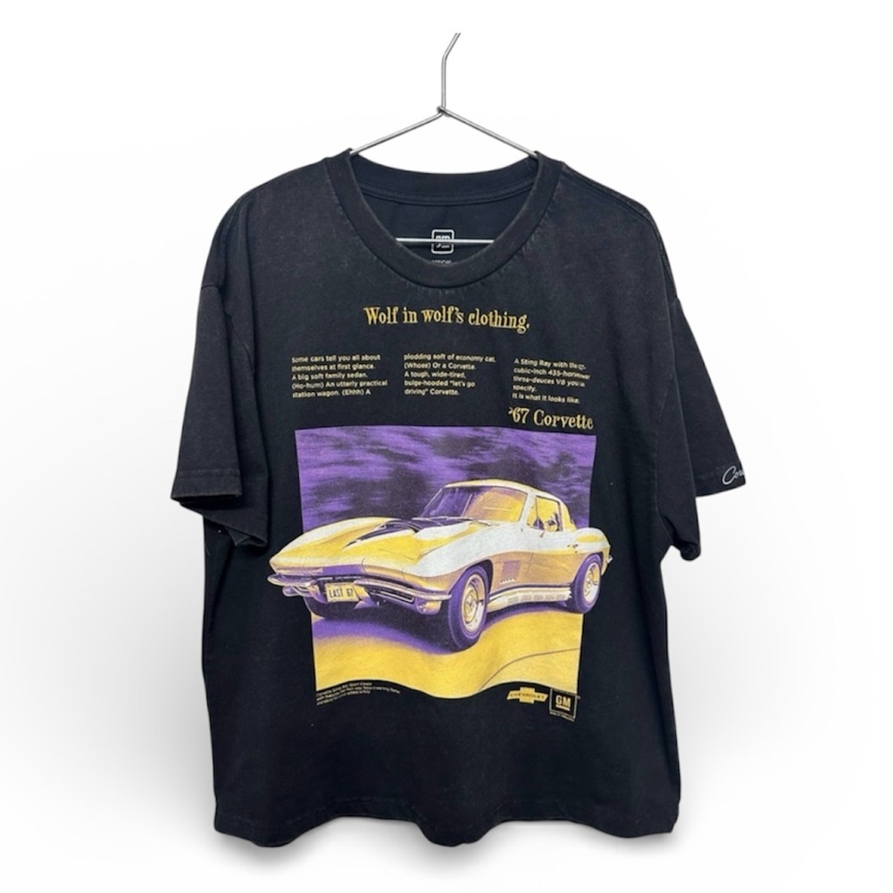 GM‎ Embroidered Corvette Black Graphic T-Shirt